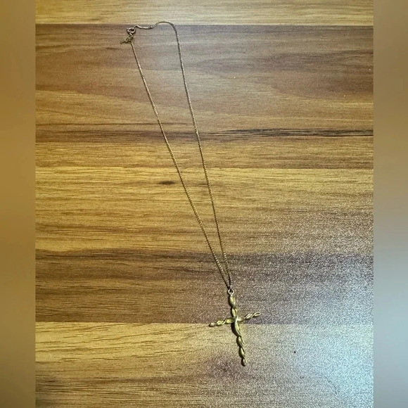 Trifari Gold Cross Long  Necklace - Picture 2 of 8